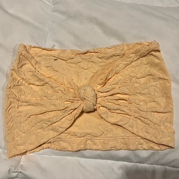 Free People Floral Frills Knotted Bandeau in Peach Size XS/S NWOT - Picture 2 of 5